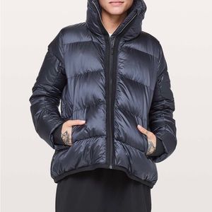 lululemon cloudscape puffer jacket - size 6 - black night